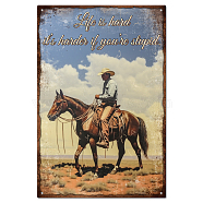 Vintage Metal Tin Sign, Iron Wall Decor for Bars, Restaurants, Cafe Pubs, Rectangle, Horse, 300x200x0.5mm(AJEW-WH0189-372)