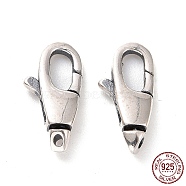 925 Sterling Silver Lobster Claw Clasps, Antique Silver, 11x5.5x2.5mm, Hole: 0.8mm, Inner Diameter: 2x4mm(STER-D036-06AS)