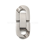 304 Stainless Steel Fold Over Clasps, for Bracelet Necklace Making, Stainless Steel Color, 21.5x8.5x3.5mm, Hole: 4x3mm(STAS-B029-05B-1)