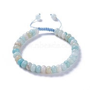 Adjustable Natural Flower Amazonite Braided Bead Bracelets, with Nylon Cord, 2 inch~2-1/2 inch(5.2~6.6cm)(BJEW-F369-A12)