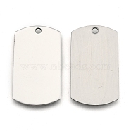 201 Stainless Steel Rectangle Stamping Blank Tag Pendants, Stainless Steel Color, 43x24x1mm, Hole: 3mm(X-STAS-S031-03)