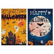 2Pcs 2 Styles Garden Flag, Double Sided Linen House Flags, for Home Garden Yard Office Decorations, Halloween Themed Pattern, 45.7x30.5x0.2cm, 1pc/style(AJEW-SZ0001-72B)