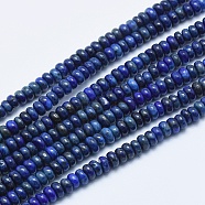 Natural Lapis Lazuli Beads Strands, Dyed, Rondelle, 4~4.5x2~3mm, Hole: 1mm, about 160pcs/strand, 15.7 inch(40cm)(G-E444-22-4mm)