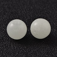 Half Drilled Round Synthetic Luminous Stone Beads, 8mm, Hole: 1mm(G-G-P131-8mm-10)
