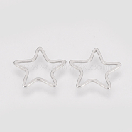 Tarnish Resistant 304 Stainless Steel Linking Ring, Star, Stainless Steel Color, 12x11.5x0.8mm(STAS-S079-17B)