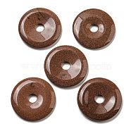 Synthetic Goldstone Pendants, Donut/Pi Disc Charms, 50x6.5~7.5mm, Hole: 10mm(G-P532-01A-08)