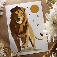 PET Plastic Drawing Painting Stencils Templates Sets, Lion Pattern, 29.7x21cm, 6 sheets/set(DIY-WH0172-866)