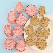 Christmas Plastic Cookie Candy Food Cutters Molds, for DIY, Kitchen, Baking, Kids Birthday Party Supplies Favors, Mixed Shapes, 63.5~70x43~67x20mm, 8pcs/set(DIY-K080-01)