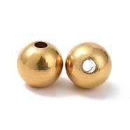 Brass Beads, Nickel Free, Round, Raw(Unplated), 8x8mm, Hole: 1.5mm(KK-P095-37-8mm)