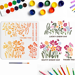 US 1Pc PET Hollow Out Drawing Painting Stencils, for DIY Scrapbook, Photo Album, with 1Pc Art Paint Brushes, Flower, 300x300mm(DIY-MA0001-92A)