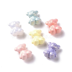 Opaque Acrylic Glitter Beads, Bear, Mixed Color, 18x15x10.5mm, Hole: 3mm, about 410pcs/500g(OACR-E010-06)