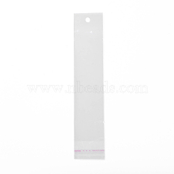 Rectangle Plastic Cellophane Bags, Self-Adhesive Sealing, with Hang Hole, Clear, 25x5x0.01cm(OPP-C002-05)