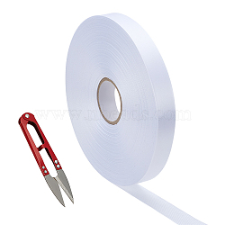 1Pc Satin Ribbons, Blank Ribbon, for Heat Transfer Print Wrapping Bow Crafts Decoration, with Tarnish Resistant Stainless-Steel Scissors, White, 3/4 inch(20mm), about 218.72 Yards(200m)/Set(OCOR-FG0001-09)