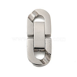 Non-Tarnish 304 Stainless Steel Fold Over Clasps, for Bracelet Necklace Making, Stainless Steel Color, 21.5x8.5x3.5mm, Hole: 4x3mm(STAS-B029-05B-1)