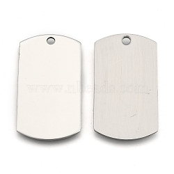 Non-Tarnish 201 Stainless Steel Rectangle Stamping Blank Tag Pendants, Stainless Steel Color, 43x24x1mm, Hole: 3mm(X-STAS-S031-03)