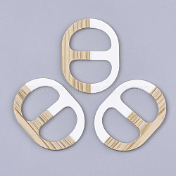 Rubberized Style Acrylic Slide Buckles, Webbing Belts Buckles, Clothing Decorations, Oval, White, 71.5x53x3.5mm(OACR-T020-025C)
