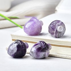 Natural Amethyst Carved Healing Acorn Figurines, Reiki Energy Stone Display Decorations, 25x20mm(PW-WG75049-08)