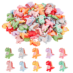 ARRICRAFT 80Pcs 10 Colors Opaque Resin Cabochons, Dinosaur, Mixed Color, 24x19x6mm, 8pcs/color(RESI-AR0001-18)