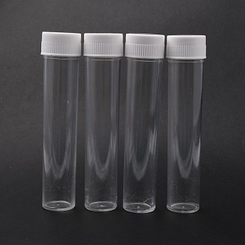 Plastic Bead Containers, Bottle, Clear, 130x25mm