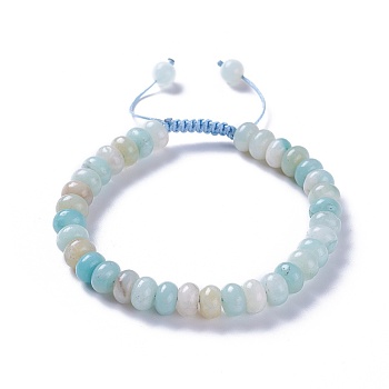 Adjustable Natural Flower Amazonite Braided Bead Bracelets, with Nylon Cord, 2 inch~2-1/2 inch(5.2~6.6cm)
