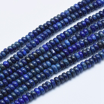 Natural Lapis Lazuli Beads Strands, Dyed, Rondelle, 4~4.5x2~3mm, Hole: 1mm, about 160pcs/strand, 15.7 inch(40cm)