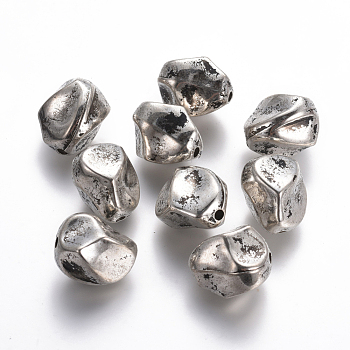 CCB Plastic Beads, Antique Silver, 17x13x14mm, Hole: 2mm