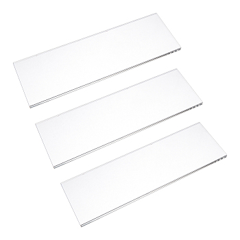 3Pcs Acrylic Organic Glass Sheet, for Craft Projects, Signs, DIY Projects, Rectangle, Clear, 17.5x5.5x0.5cm