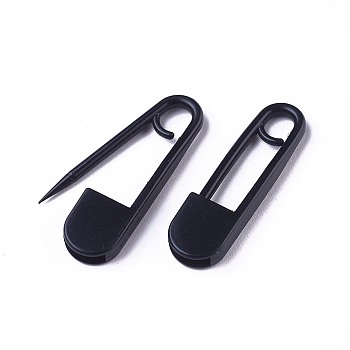 Plastic Safety Pins, Black, 25x7x2.5mm, about 1000pcs/bag