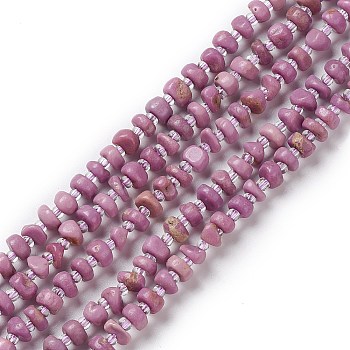 Natural Phosphosiderite Beads Strands, with Seed Beads, Chip, 6~7x6~7x2~5mm, Hole: 0.9~1mm, 15.35~15.75''(39~40cm)