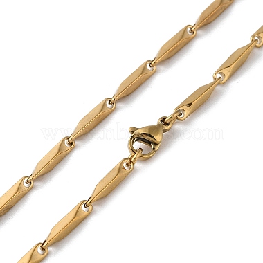 201 Stainless Steel Bar Link Chain Necklaces for Men Women(NJEW-G112-07B-G)-3
