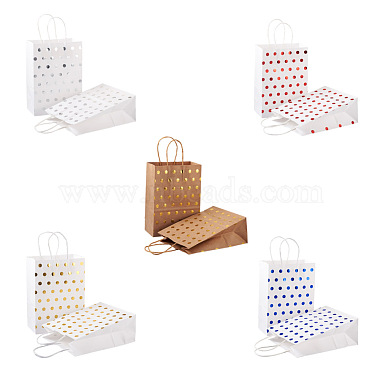 Magibeads 30Pcs 5 Colors Kraft Paper Gift Bags(ABAG-MB0001-06)-2