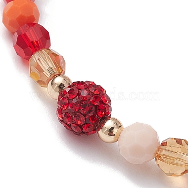 bracelets extensibles en perles rondes à facettes en verre(BJEW-JB10057-04)-3