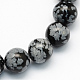 Flocon de neige naturelle perles rondes obsidienne brins(G-S172-8mm)-1