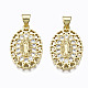 Brass Micro Pave clear Cubic Zirconia Pendants(ZIRC-N039-169-NF)-1