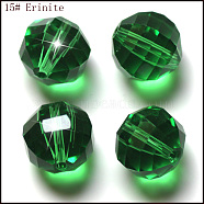 Imitation Austrian Crystal Beads, Grade AAA, Faceted, Round, Green, 8mm, Hole: 0.9~1mm(SWAR-F079-8mm-15)
