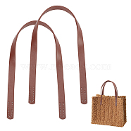 PU Imitation Leather Bag Handles, Sew on Bag Handles, Sienna, 62.4x1.9x0.35cm, Hole: 1.6mm(FIND-WH0036-53C)