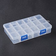 Organizer Storage Plastic Boxes, Rectangle, White, 16.5x10.8x3cm, compartment: 3x2.5cm, 18 compartment/box(X-CON-WH0001-03)