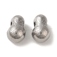 Non-Tarnish 304 Stainless Steel European Beads, Large Hole Beads, Doll, Stainless Steel Color, 13x8.5x9mm, Hole: 4.5mm(STAS-K285-23P)