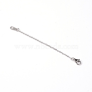 Stainless Steel Chain Extender, with Lobster Claw Clasps & Curb Chains, Stainless Steel Color, 85x1mm(FIND-FWH0077-03C-01)