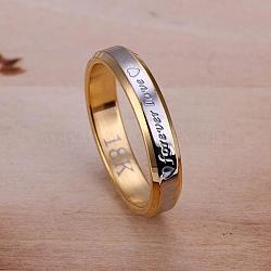 Brass Cubic Zirconia Finger Rings For Women, Silver & Golden, US Size 8(18.1mm)(RJEW-BB13160-8)