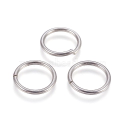 Tarnish Resistant 304 Stainless Steel Open Jump Rings, Stainless Steel Color, 12 Gauge, 20x2mm, Inner Diameter: 15.5mm, 120pcs/bag(STAS-P212-25P-04)