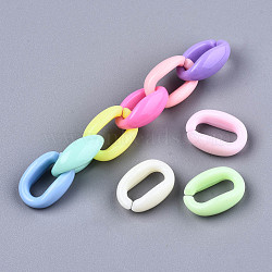 Acrylic Linking Rings, Quick Link Connectors, For Jewelry Chains Making, Oval, Mixed Color, 16x11x6mm, Inner Diameter: 4.5x10.5mm, about 1200pcs/500g(SACR-T352-13)