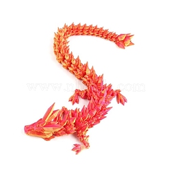 Plastic 3D Printed Dragon Ornaments, Articulated Dragon for Home Office Decoration Desk Toys, Orange Red, 300mm(PW-WG47907-01)