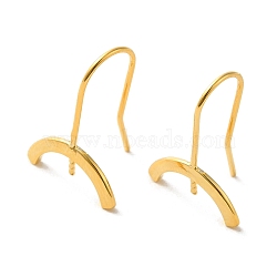 925 Sterling Silver Stud Earrings Findings, Arch, Real 18K Gold Plated, 18x13mm, Pin: 0.7mm(STER-Z007-07G)