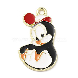 Light Gold Plated Alloy Enamel Pendants, Penguin Charm, Colorful, 25x14x1.5mm, Hole: 1.8mm(ENAM-L041-06C)