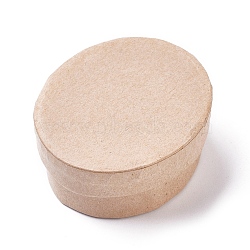 Oval Mini Kraft Paper Mache Boxes with Lids, Wedding Supplies Creative Candy Box, BurlyWood, 6.55x5.6x2.65cm(CON-WH0072-84)
