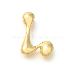 Rack Plating Brass Beads, Balloon Letter, for Personalized Name Necklaces Making, Long-Lasting Plated, Lead Free & Cadmium Free, Real 18K Gold Plated, Letter L, 23x17x6.5mm, Hole: 2mm(KK-S051-01G-L)