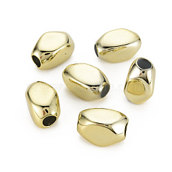UV Plating Acrylic European Beads, Nuggets, Gold, 19x14.5x13.5mm, Hole: 5.5mm(PACR-T005-21)