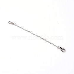 Stainless Steel Chain Extender, with Lobster Claw Clasps & Curb Chains, Stainless Steel Color, 85x1mm(FIND-FWH0077-03C-01)