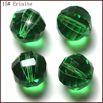 Imitation Austrian Crystal Beads, Grade AAA, Faceted, Round, Green, 8mm, Hole: 0.9~1mm